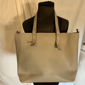 Kate Spade dove gray saffiano style leather tote
